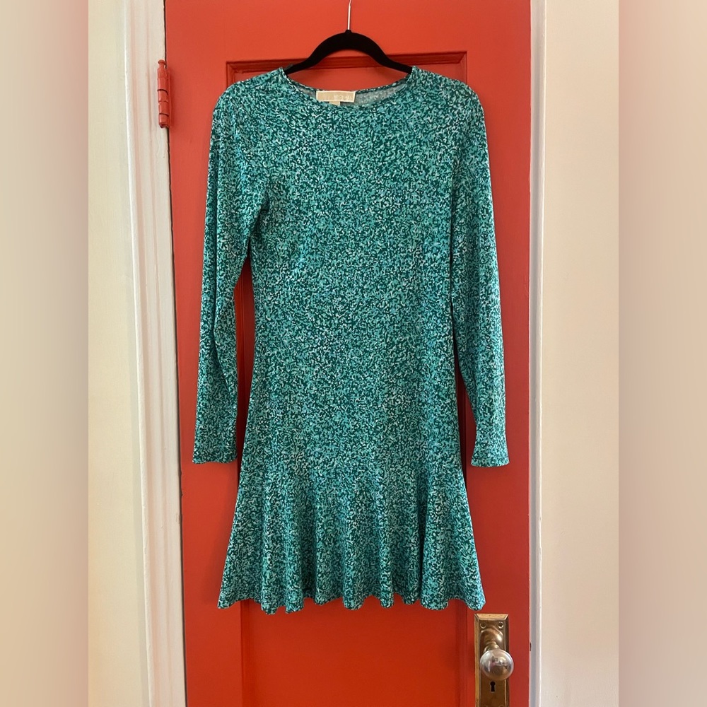 Michael Kors Green Long Sleeve Dress